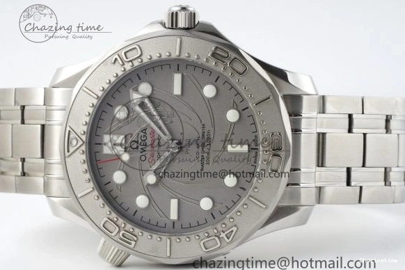 0521 Unisex Seamaster 300M 007 Platinum VSF 1:1 Best Edition Gray Dial on SS Bracelet A 7826
